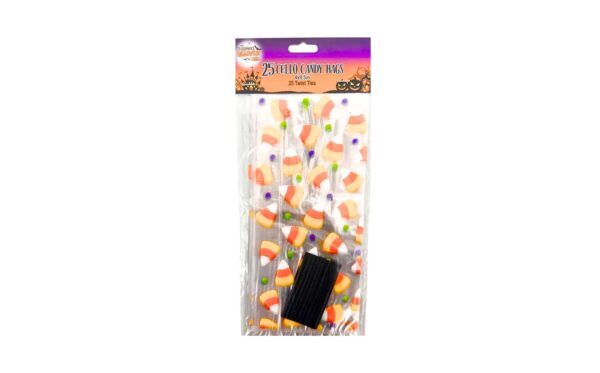 25ct 9.5" x 4" Halloween Cello Candy Bags