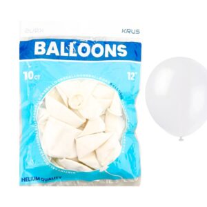10ct 12" Standard White Balloon 'Krus'