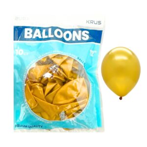 10ct 12" Pearlized Metallic Gold Balloon 'Krus'