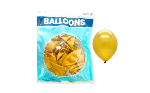 10ct 12" Pearlized Metallic Gold Balloon 'Krus'