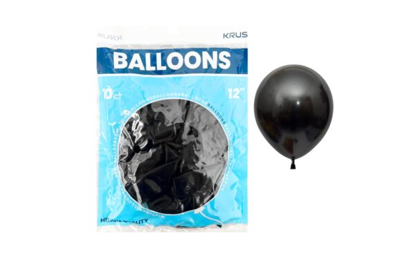 10ct 12" Standard Black Balloon 'Krus'