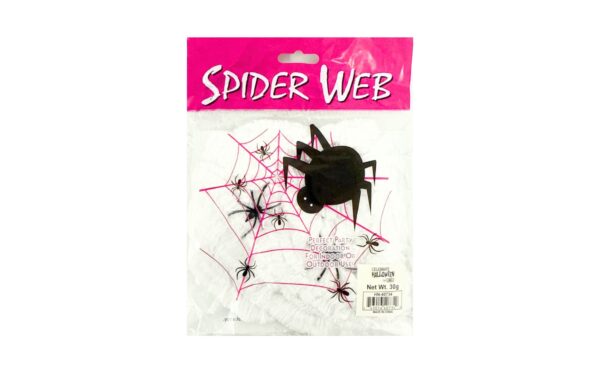 30g White Spider Web w/ 2 Spiders