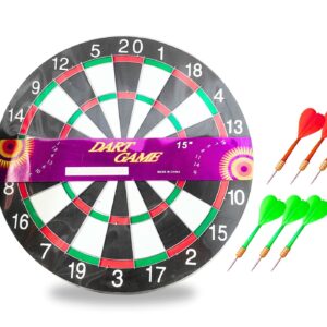 14" Dart Board w/ 6 Darts