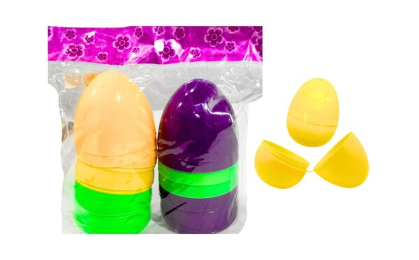 6pk 3.5" Solid Color Plastic Egg