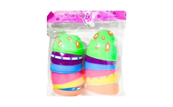 6pk 3" Printed Plastic Egg