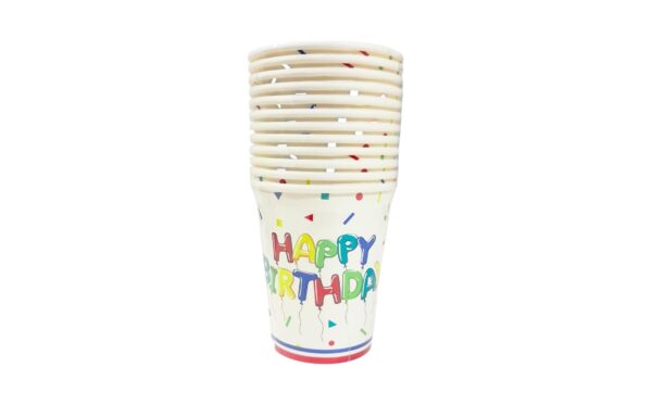 12pk 9oz Paper Cup 'Happy Birthday'
