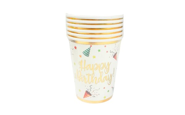 6pk 9oz Paper Cup 'Happy Birthday'