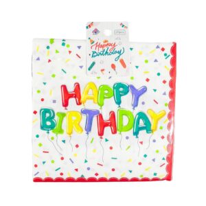 20pk 6.5" Paper Napkins 'Happy Birthday'