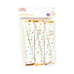 6pk 8" Party Horn 'Happy Birthday'