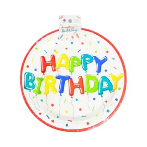 12pk 9" Paper Plate 'Happy Birthday'