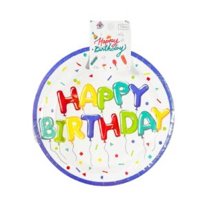 12pk 7" Paper Plates 'Happy Birthday'