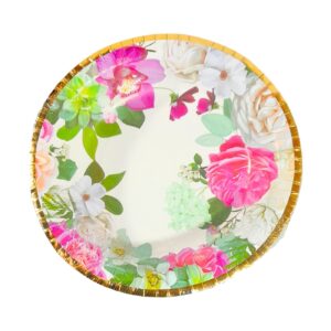 10pk 7" Paper Bowl w/ Floral Print