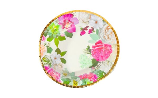 10pk 7" Paper Bowl w/ Floral Print