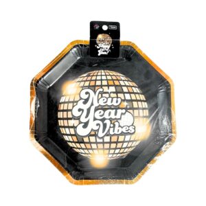 12pk 9" Octagonal Paper Plate 'New Year Vibes'