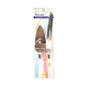 2pc Clear Handle Cake Knife Set