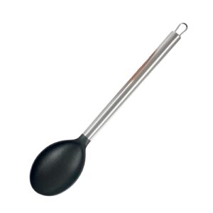 12.5" Black Nylon Spoon w/ Silver Handle
