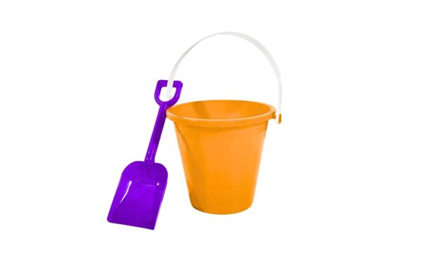 5" Plastic Beach Bucket w/ Shovel - Image 2