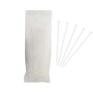 100pk 20cm White Nylon Cable Tie