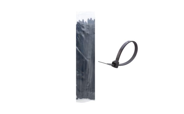 25pk 37cm Black Nylon Cable Tie
