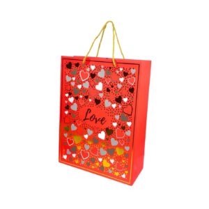 12" x 16" x 5" Large Gift Bag w/ Hearts 'Love'