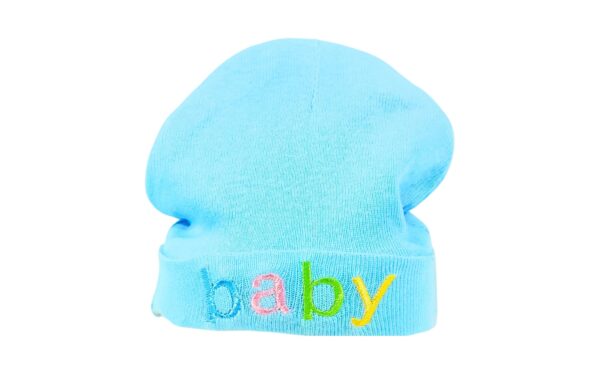 Solid Color Baby Cap w/ Embroidery 'Baby' - Image 3
