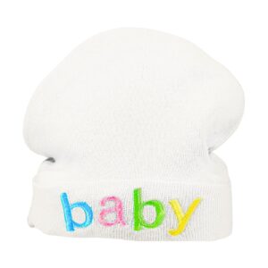 Solid Color Baby Cap w/ Embroidery 'Baby'