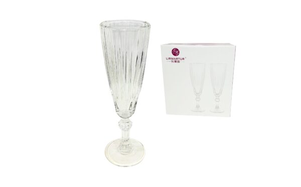 6pc 150ml Fluted Wine Glass w/ Vertical Ridges