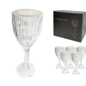 6pc 320ml Ribbed Wine Glass
