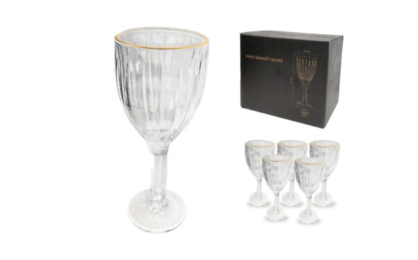 6pc 320ml Ribbed Wine Glass