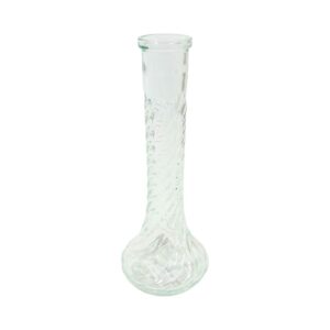 9" Clear Glass Bud Vase w/ Embossed Swirls