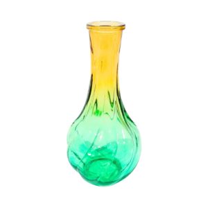 6.5" Colored Glass Bud Vase w/ Bellied Base