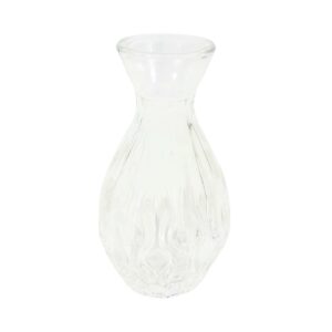 4.25" Clear Glass Bud Vase w/ Ridged Designs