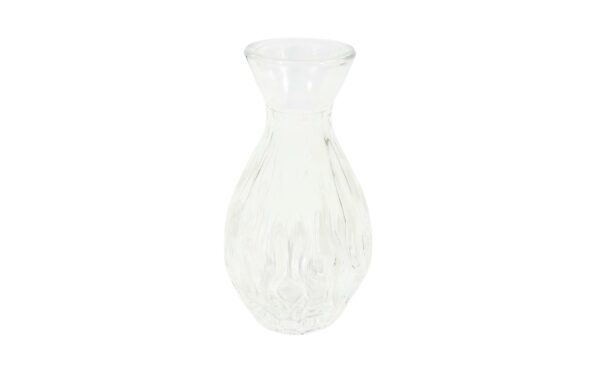 4.25" Clear Glass Bud Vase w/ Ridged Designs