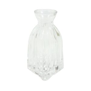 4.5" Clear Glass Bud Vase w/ Square Base