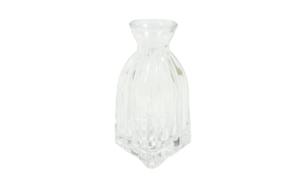 4.5" Clear Glass Bud Vase w/ Square Base