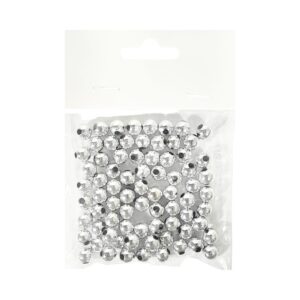 72pk 8mm Silver Beads