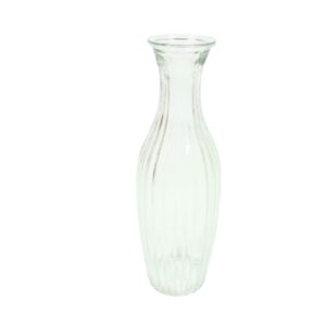 2" x 9" Clear Glass Bud Vase w/ Vertical Ridges