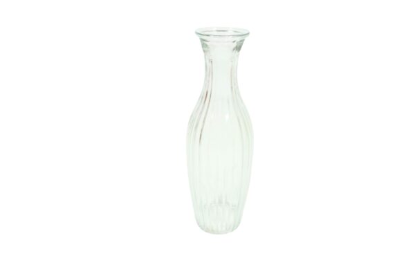 2" x 9" Clear Glass Bud Vase w/ Vertical Ridges