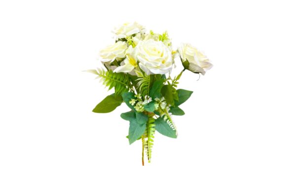 7 stem 8.5cm Ivory Rose on 40cm Stem