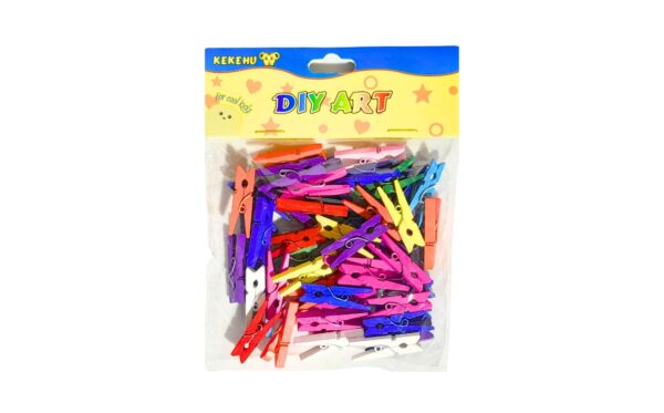 50pk Colored Wood Craft Pins