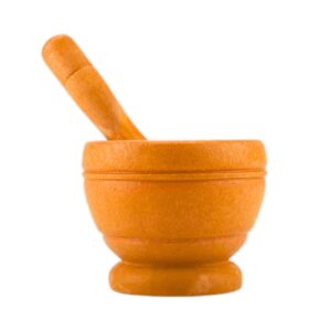 Brown Plastic Mortar & Pestle Set in Net