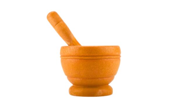 Brown Plastic Mortar & Pestle Set in Net