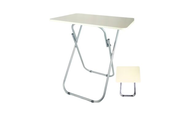 27 1/2" x 19 1/2" Folding Wooden Table w/ Metal Stand