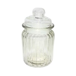 7cm x 12cm Glass Jar w/ Vertical Lines
