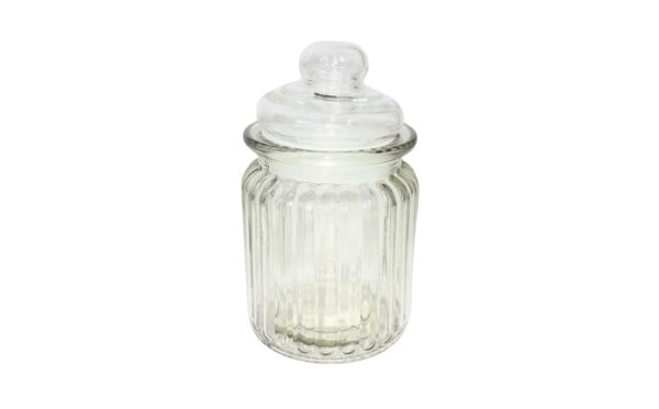 7cm x 12cm Glass Jar w/ Vertical Lines