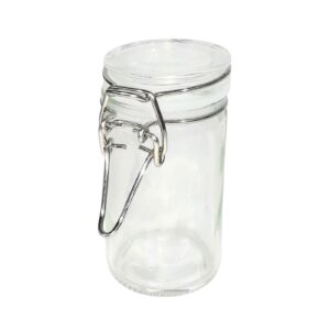 4cm x 8cm Round Glass Jar w/ Metal Clips