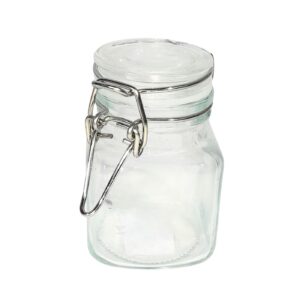 2" x 3" Square Glass Jar w/ Metal Clips
