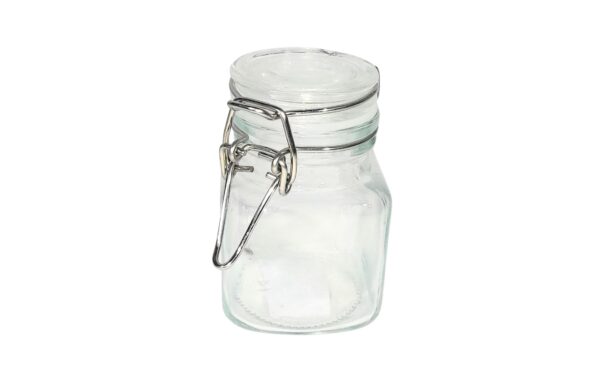 2" x 3" Square Glass Jar w/ Metal Clips