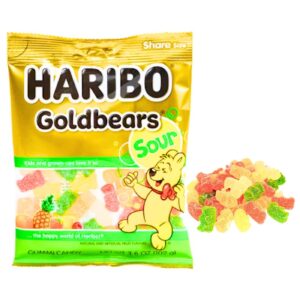 3.6oz Sour Gold Gummi Bear 'Haribo'