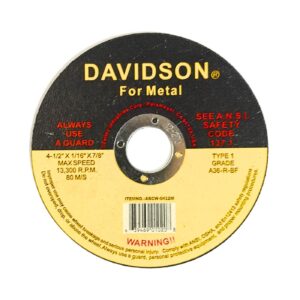 4 1/2" x 1/16" x 7/8" Metal Cut-Off Wheel 'Davidson'
